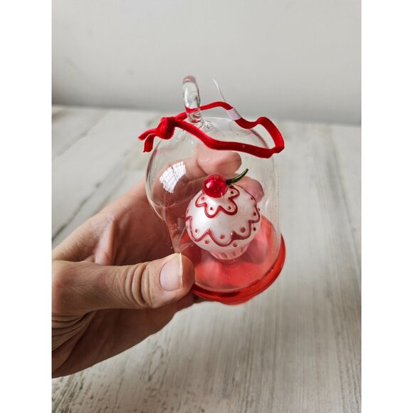 Pier 1 cupcake cake stand platter ornament glass Xmas tree - Picture 5 of 7